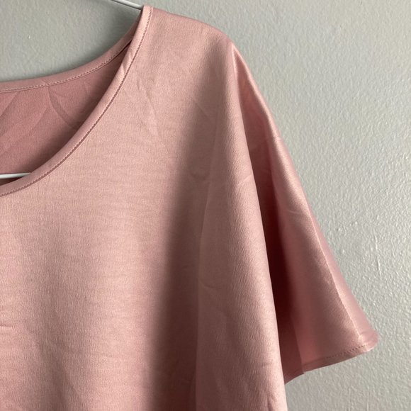 NWT Eileen Fisher Pink Oversized Tshirt Blouse Size M Polyester - Picture 2 of 7